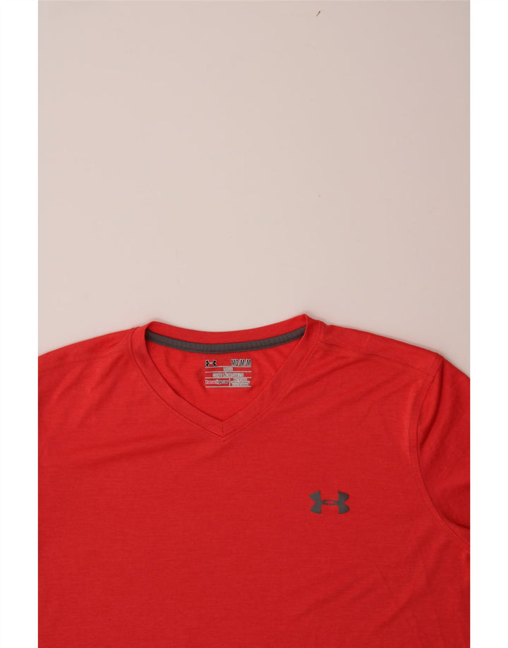 UNDER ARMOUR Mens Heat Gear T-Shirt Top Medium Red Polyester Vintage Under Armour and Second-Hand Under Armour from Messina Hembry 