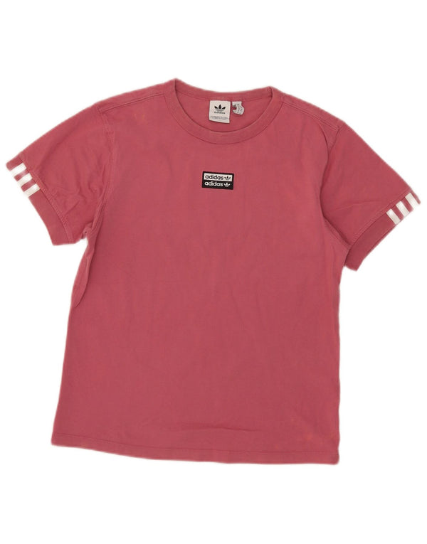 Adidas Γυναικείο T-Shirt Top UK 10 Small Pink Βαμβακερό
