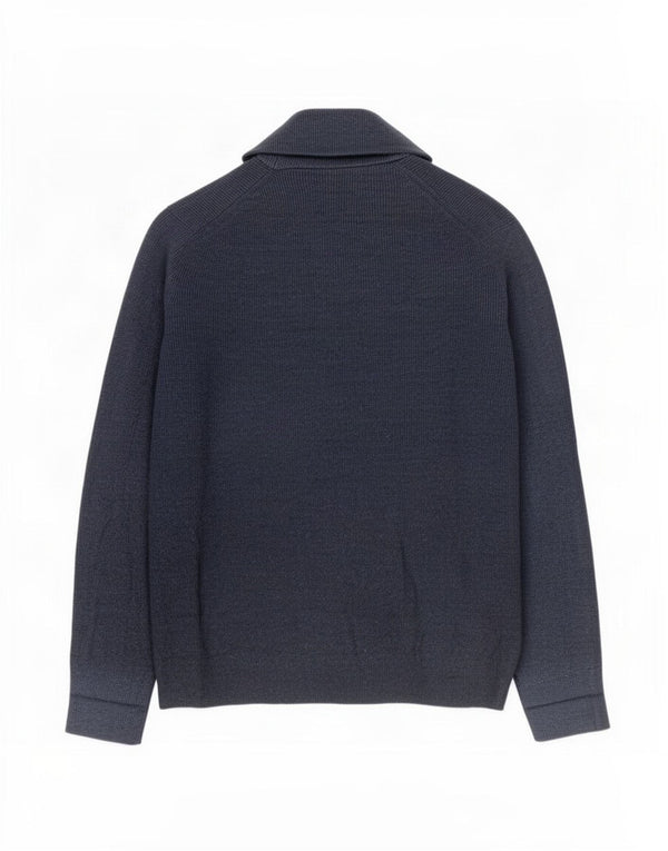 Ανδρικό πουλόβερ με ζακέτα Marks & Spencer XL Navy Blue Polyester