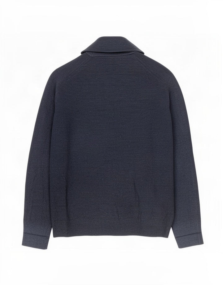 Ανδρικό πουλόβερ με ζακέτα Marks & Spencer XL Navy Blue Polyester