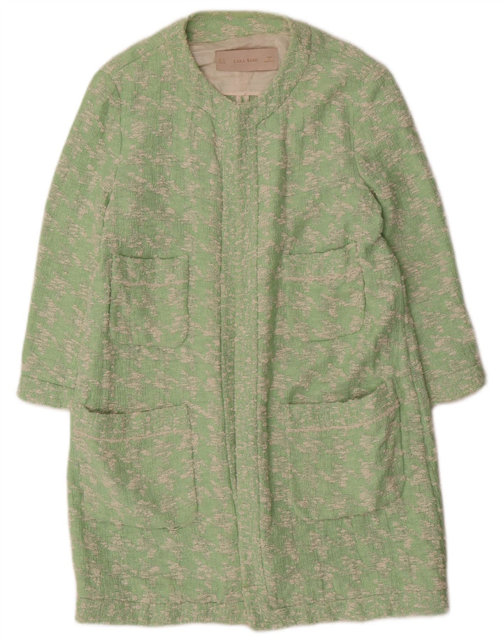Zara Γυναικείο Πανωφόρι UK 14 Μεσαίο Πράσινο Houndstooth Βαμβακερό