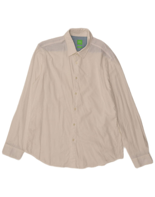 Ανδρικό πουκάμισο Hugo Boss Modern Fit XL Λευκό βαμβακερό