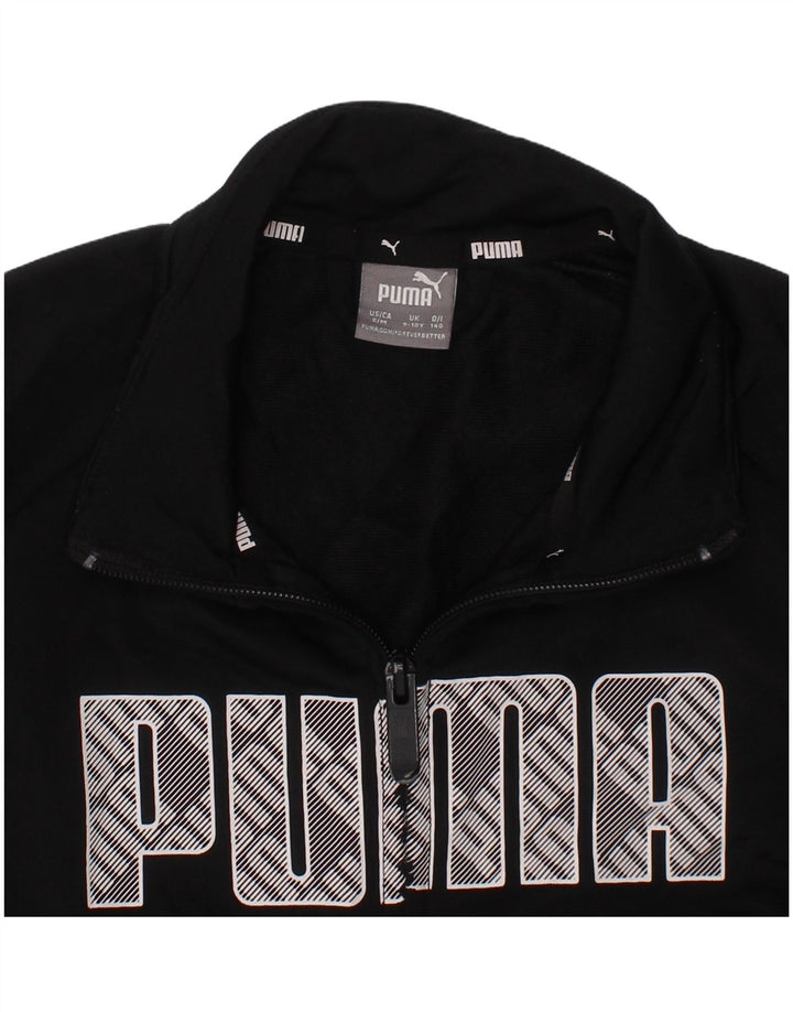 Puma Boys Graphic αθλητική φόρμα Top 9-10 Years Black Polyester