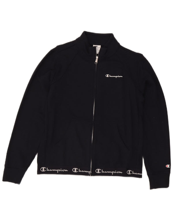 Champion Γυναικεία φόρμα φόρμας γραφικά Top Jacket UK 16 Large Navy Blue Cotton