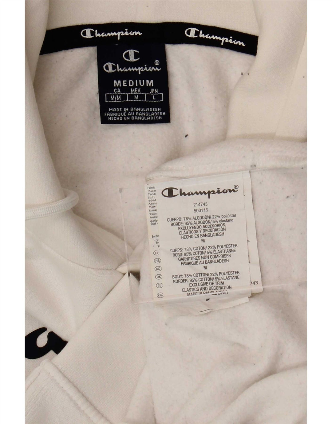 Ανδρικό Champion Graphic Hoodie Jumper Μεσαίο λευκό βαμβακερό