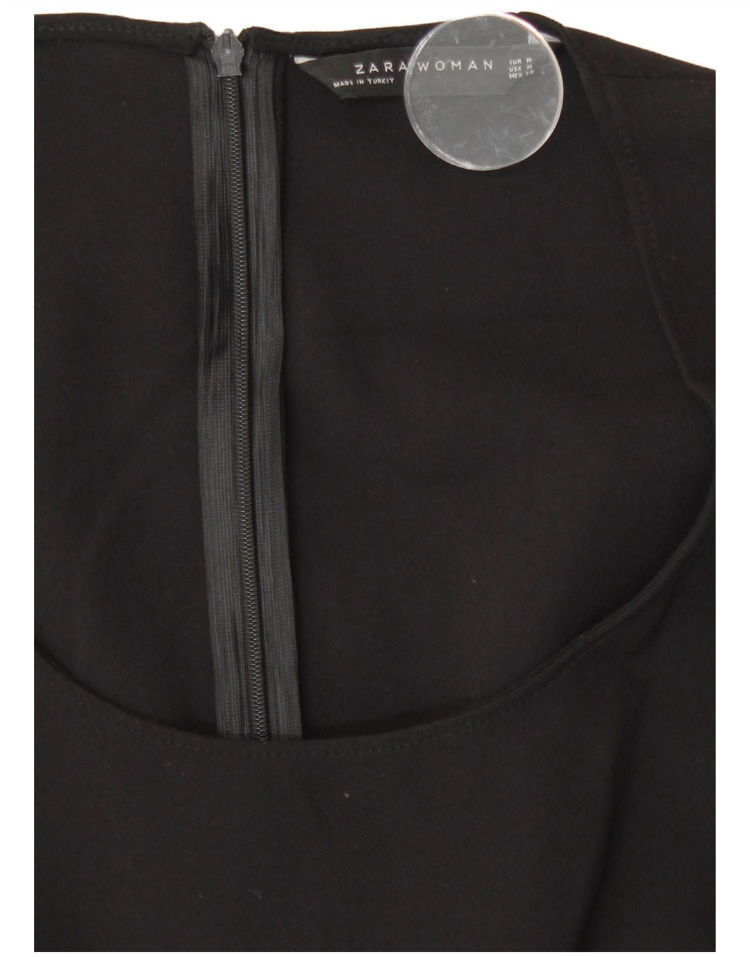 Zara Γυναικείο Αμάνικο Bodycon Φόρεμα UK 12 Medium Μαύρο Πολυεστέρας