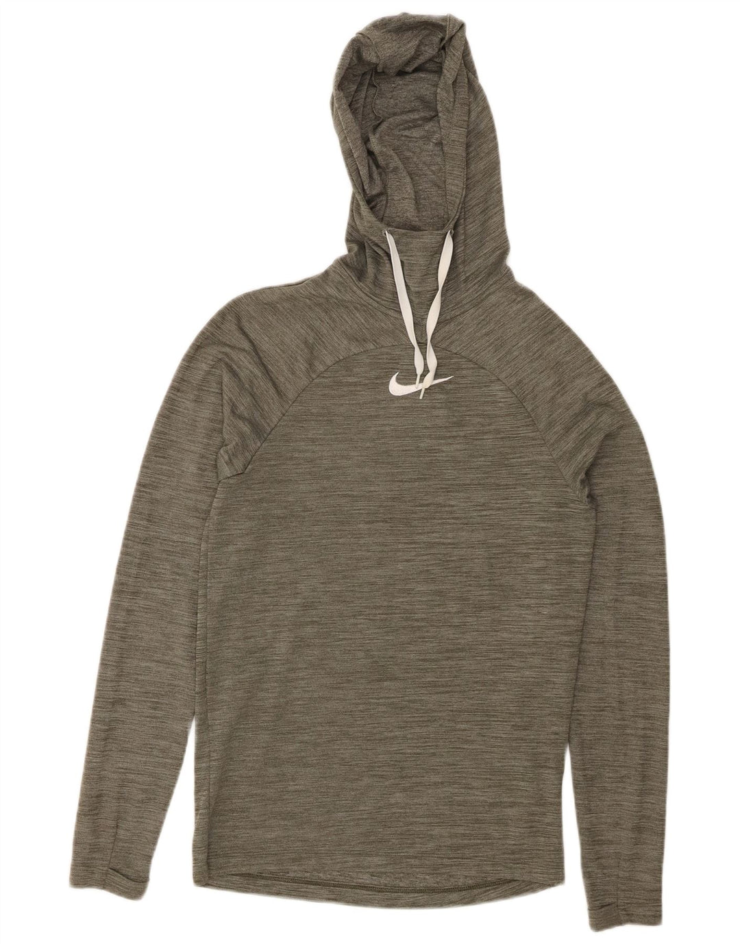 NIKE γυναικείο Dri Fit Hoodie Jumper UK 6 XS Χακί με λυγισμένο πολυεστέρα