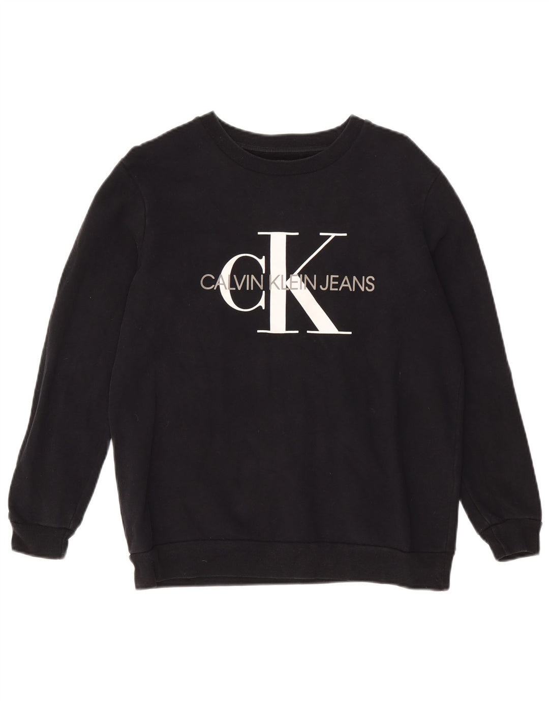 Γυναικείο γραφικό φούτερ Calvin Klein Jeans Jumper UK 12 Medium Black