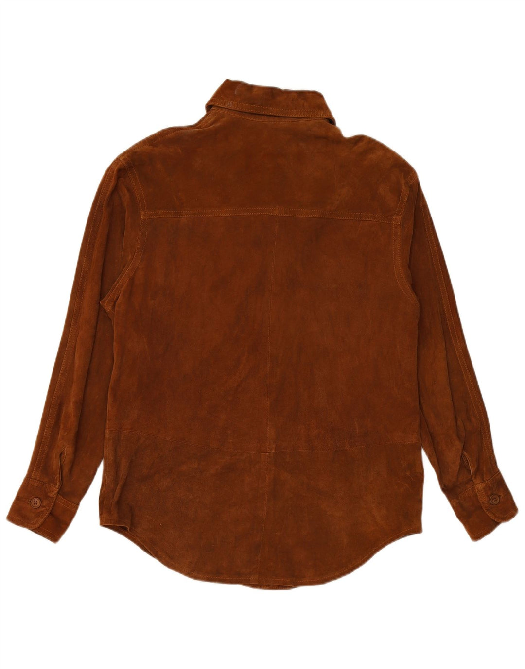 VINTAGE Γυναικείο Suede πουκάμισο UK 16 Large Brown