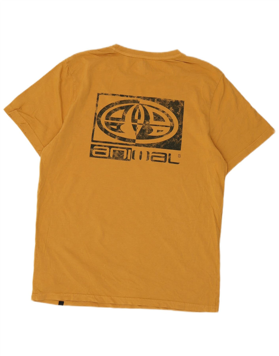 Ανδρικό γραφικό T-Shirt Animal Top Μεσαίο κίτρινο βαμβακερό