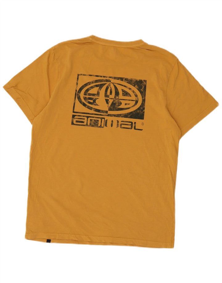 Ανδρικό γραφικό T-Shirt Animal Top Μεσαίο κίτρινο βαμβακερό
