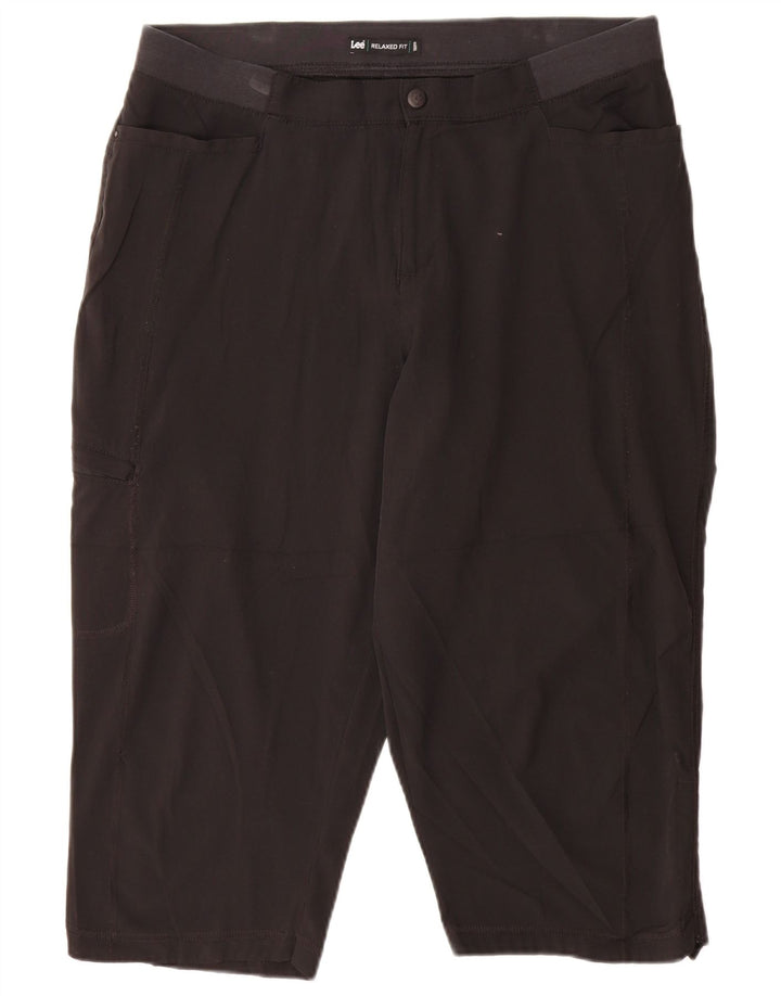 Γυναικείο παντελόνι LEE Relaxed Fit Cargo Capri US 14 XL W34 L20 μαύρο