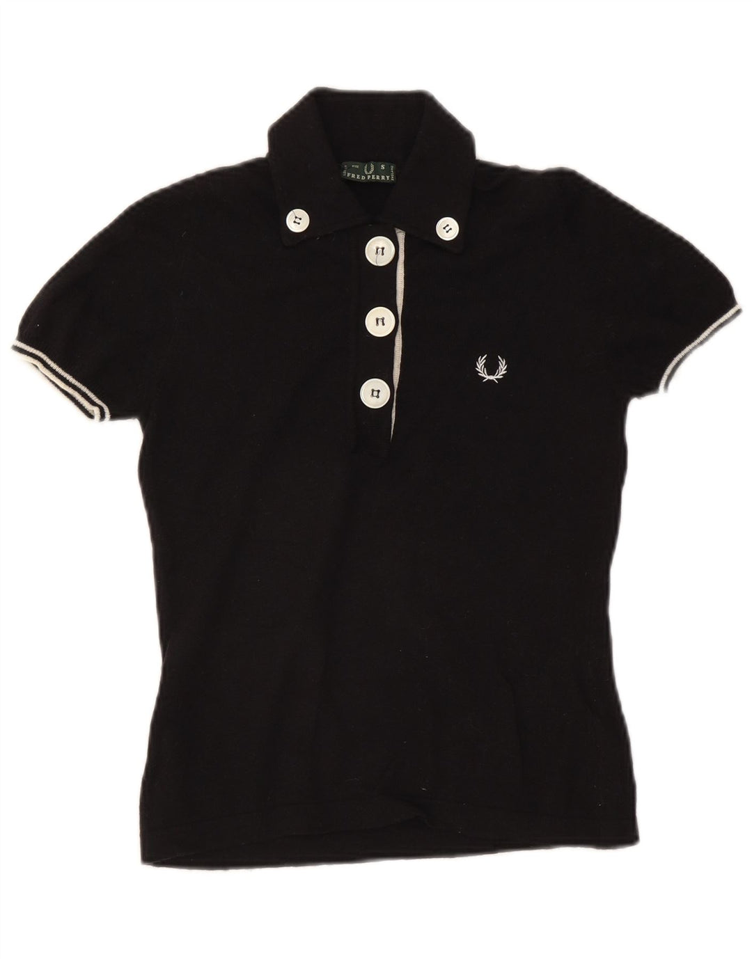 FRED PERRY Γυναικείο πουκάμισο πόλο UK 10 Small μαύρο
