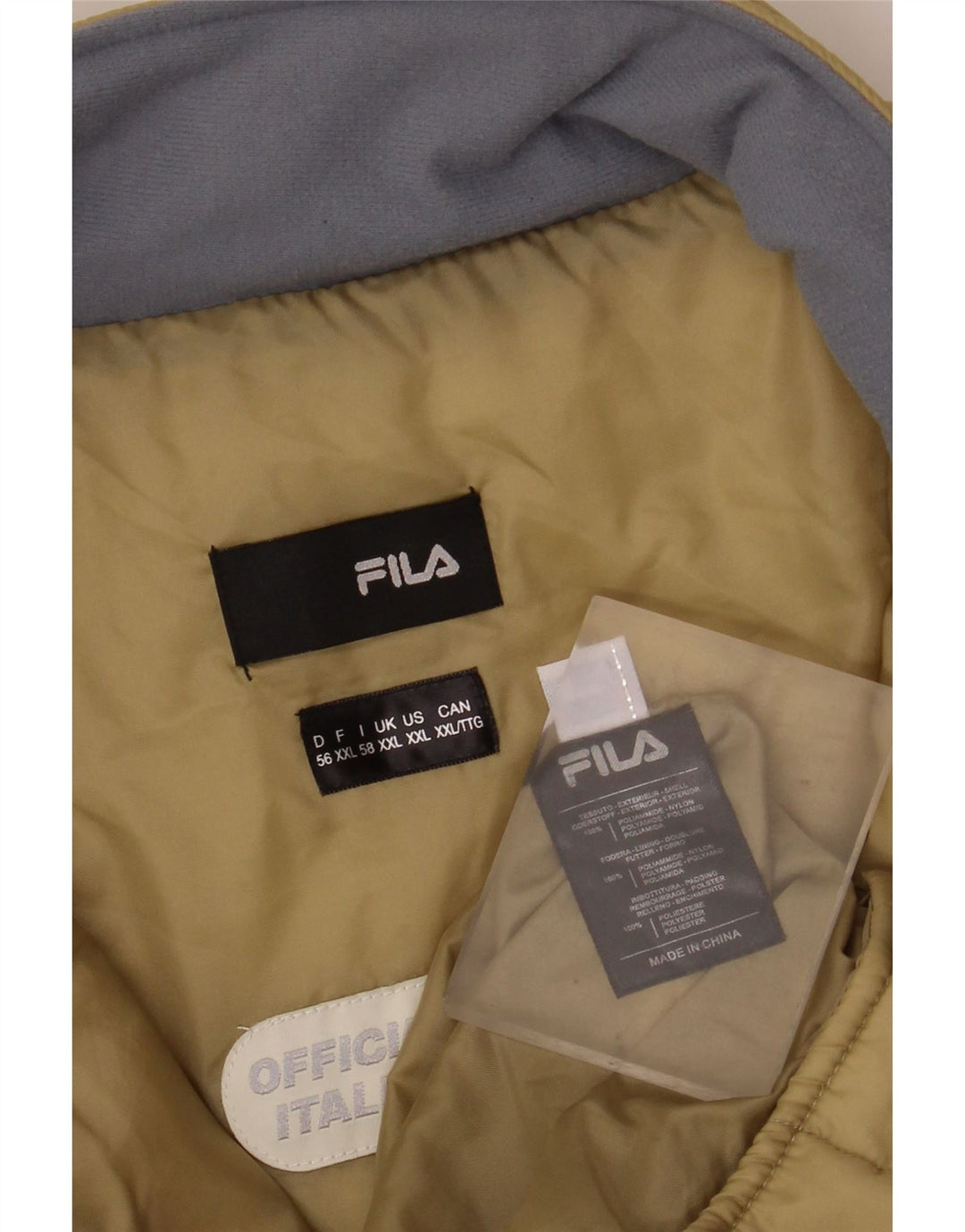 Ανδρικό μπουφάν FILA με επένδυση UK 44 2XL Beige Polyamide