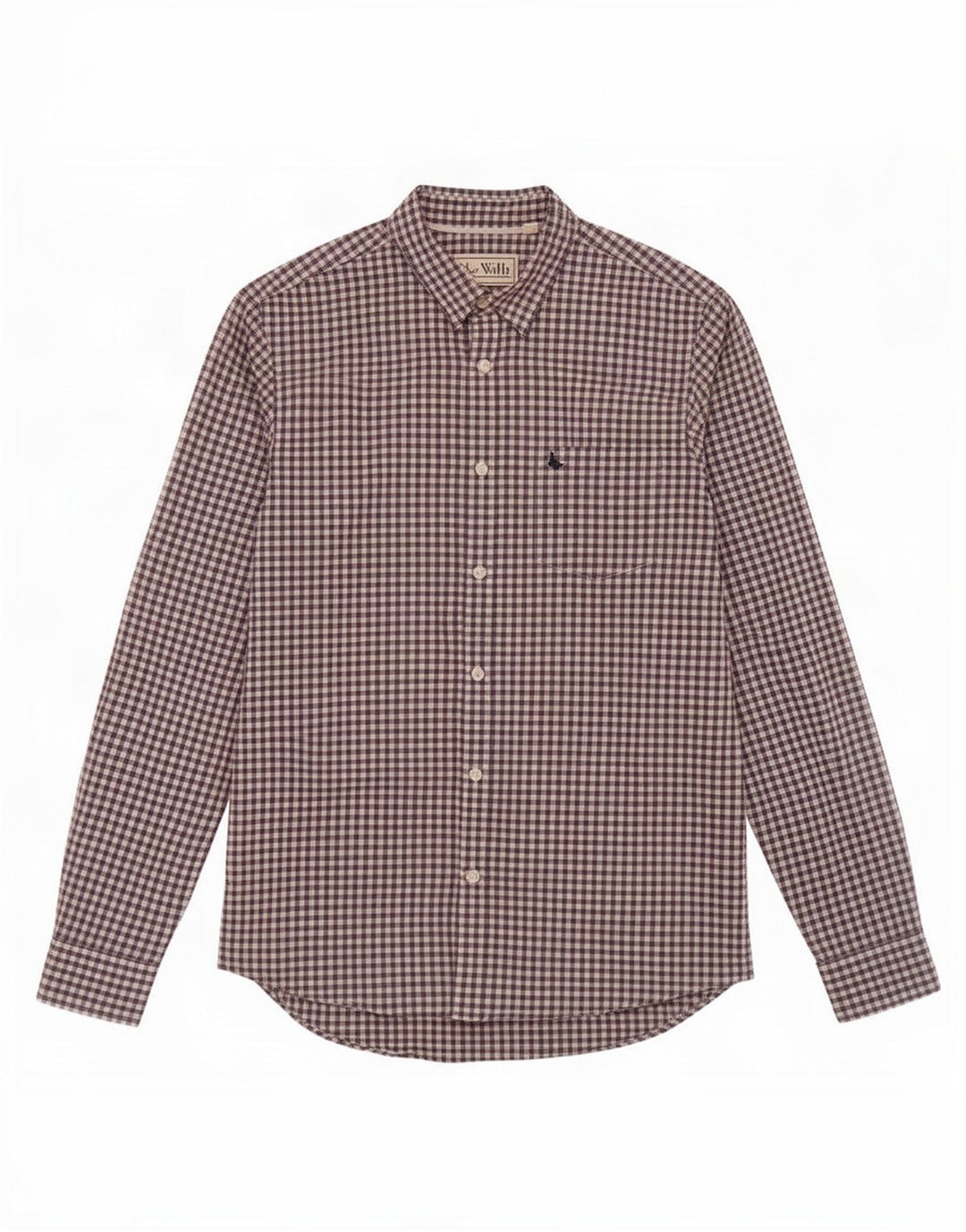 Jack Wills Ανδρικό πουκάμισο Classic Fit Βαμβακερό μεσαίο μπλε ναυτικό Gingham