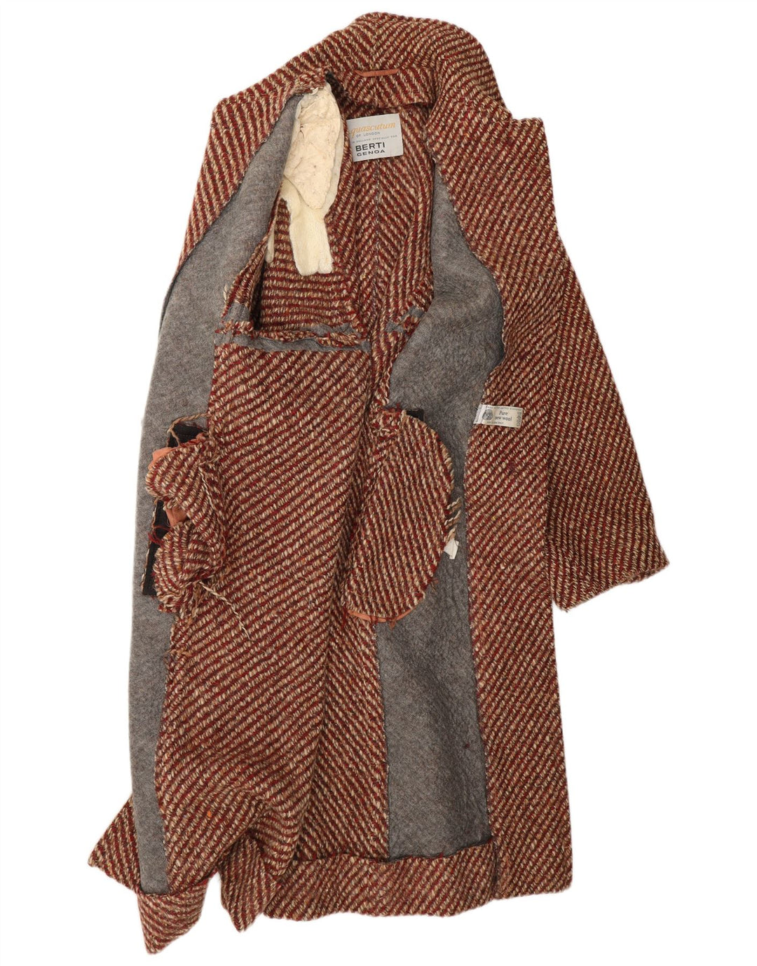 AQUASCUTUM Γυναικείο Πανωφόρι UK 12 Μεσαίο Κόκκινο Μάλλινο Κλασικό