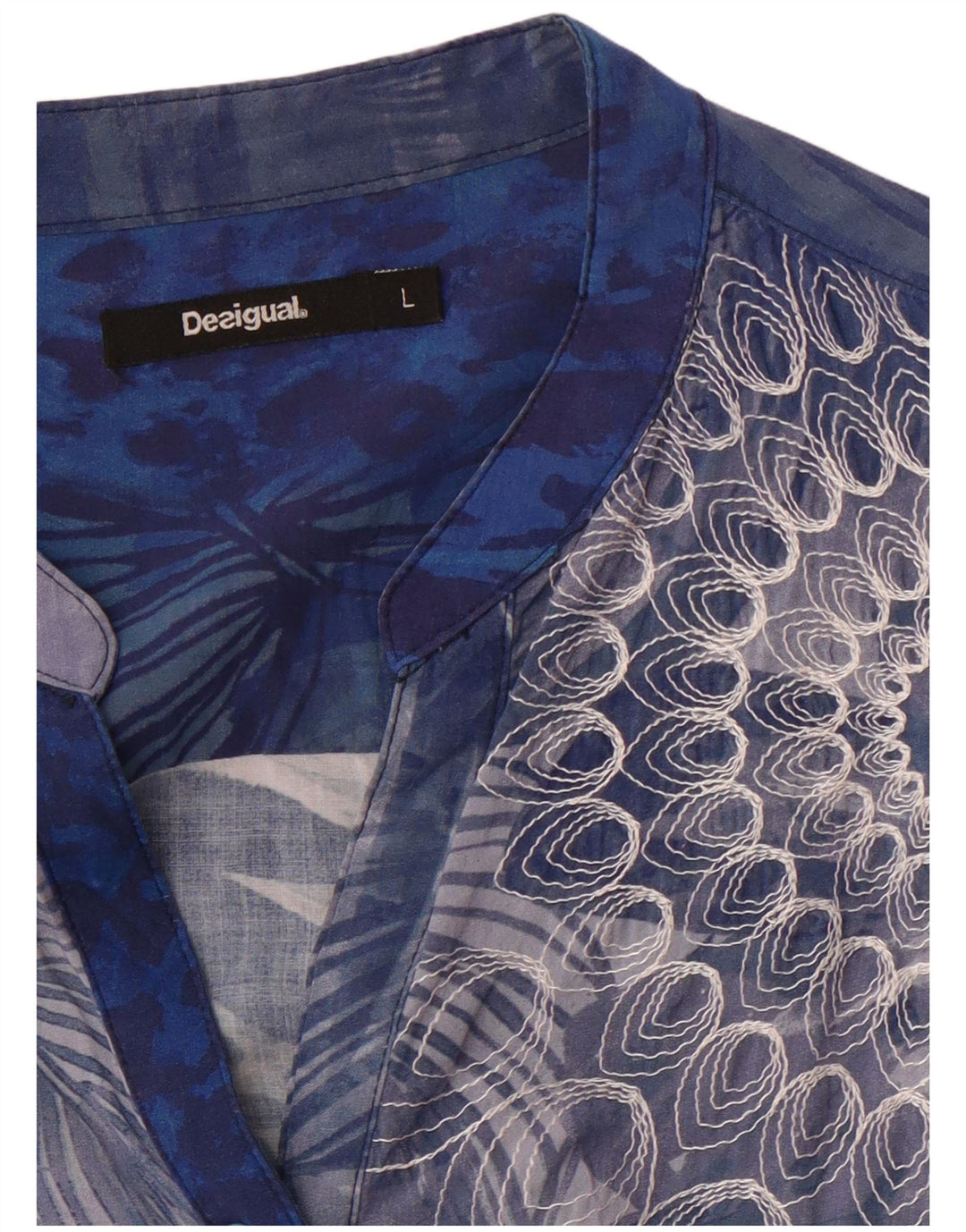 DESIGUAL Γυναικείο πουκάμισο Μπλούζα UK 14 Large Blue Floral