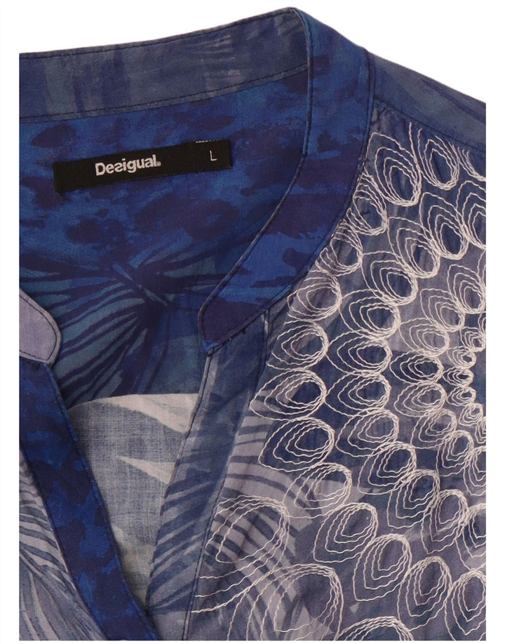 DESIGUAL Γυναικείο πουκάμισο Μπλούζα UK 14 Large Blue Floral