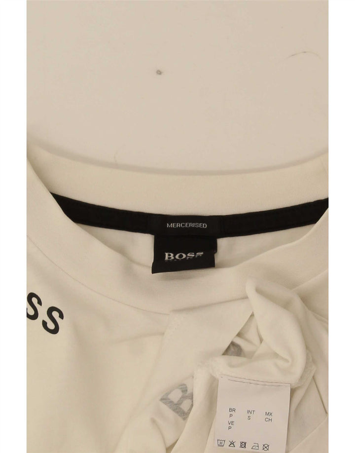 Ανδρικό γραφικό μπλουζάκι Hugo Boss Top Μικρό λευκό βαμβακερό