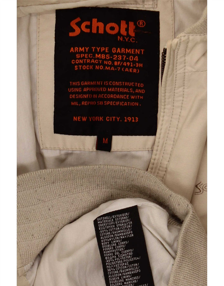 Ανδρικό Schott Military Bomber Jacket UK 38 Medium Beige Cotton