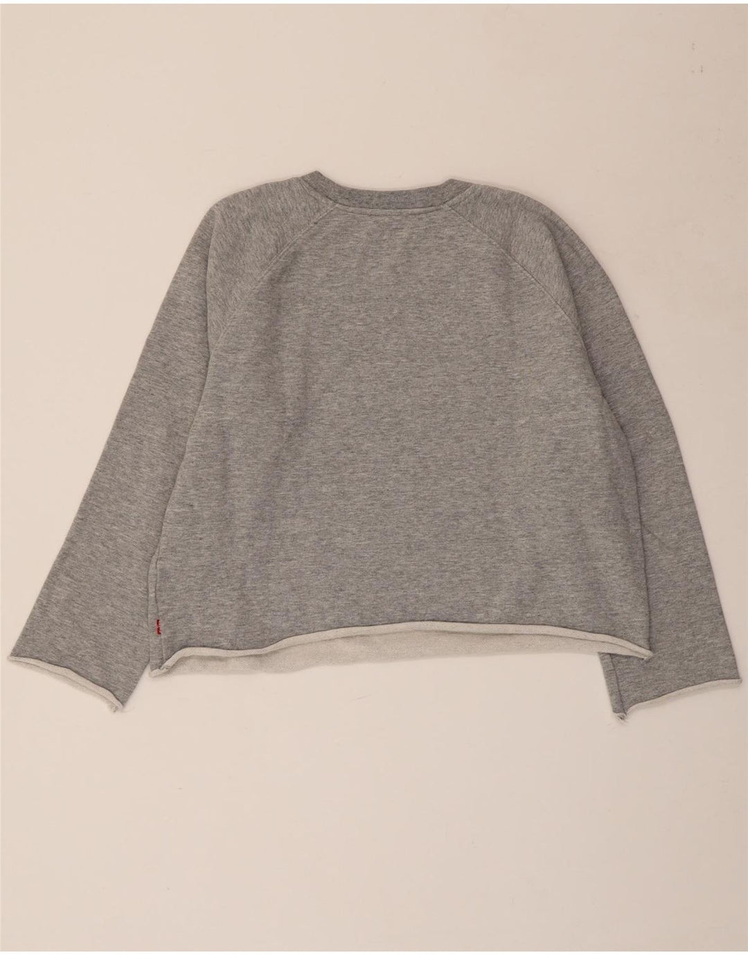Γυναικείο γραφικό φούτερ LEVI'S Crop Jumper UK 16 Large Grey Flecked
