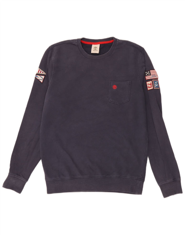 Ανδρικό γραφικό φούτερ Timberland Jumper Medium Navy Blue Cotton