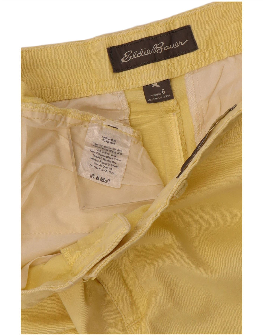 EDDIE BAUER Γυναικείο σορτς Chino US 6 Medium W32 Κίτρινο βαμβακερό
