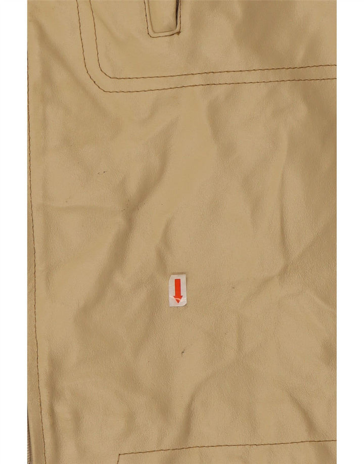 VINTAGE Mens Leather Jacket UK 40 Large Beige Leather