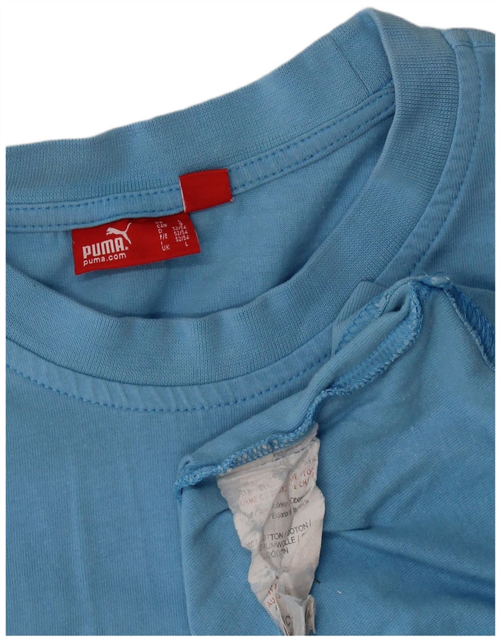 Ανδρικό γραφικό μπλουζάκι PUMA τοπ μεγάλο μπλε βαμβακερό