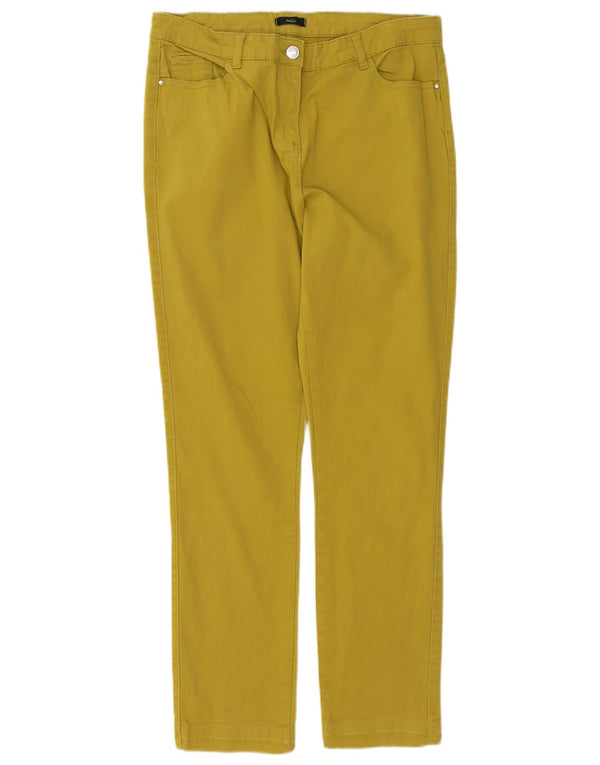 M&Co Γυναικείο Slim Casual Παντελόνι UK 14 Μεγάλο W32 L28 Κίτρινο βαμβακερό