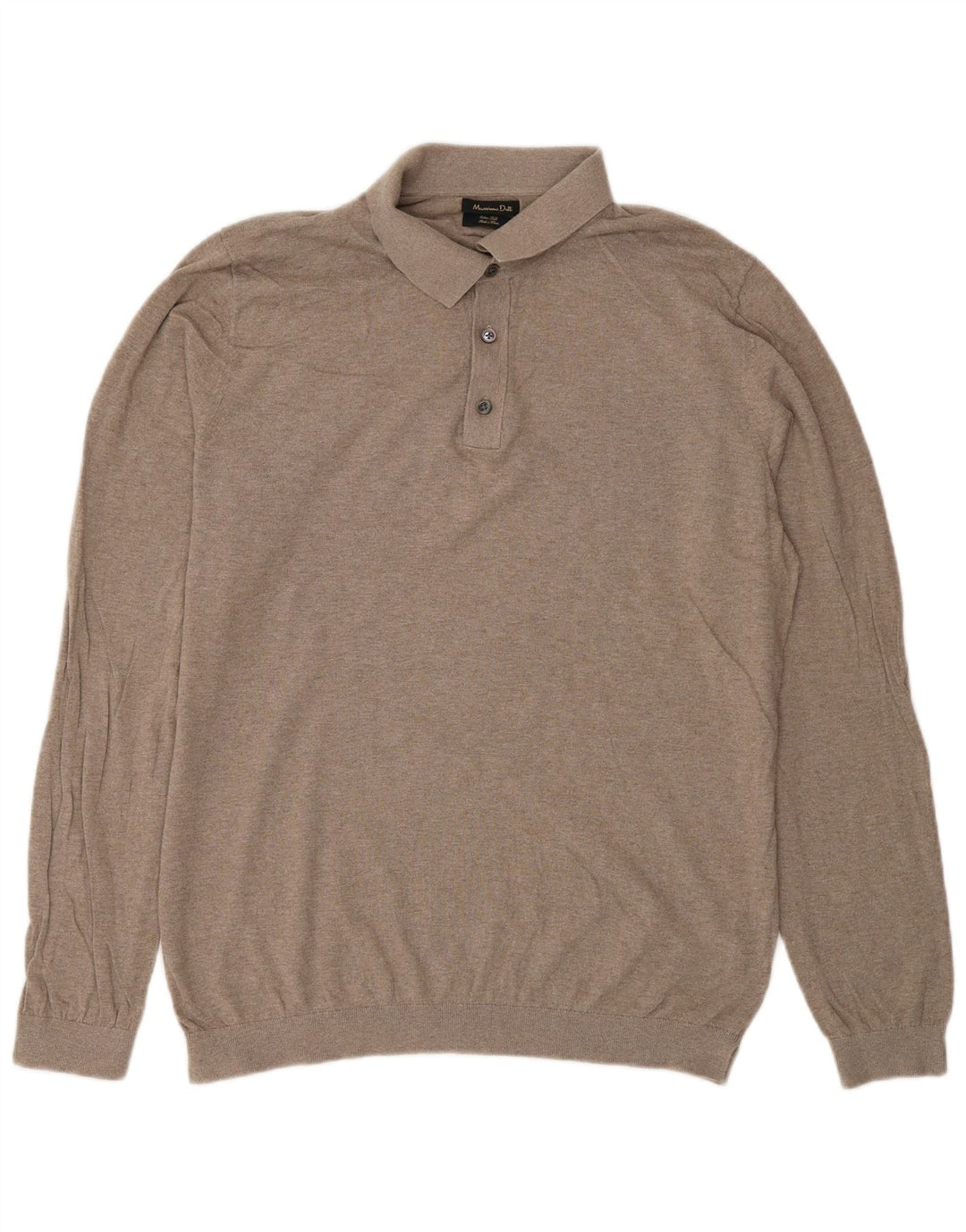 Massimo Dutti Ανδρικό πουλόβερ με λαιμό polo, μεσαίο βαμβακερό