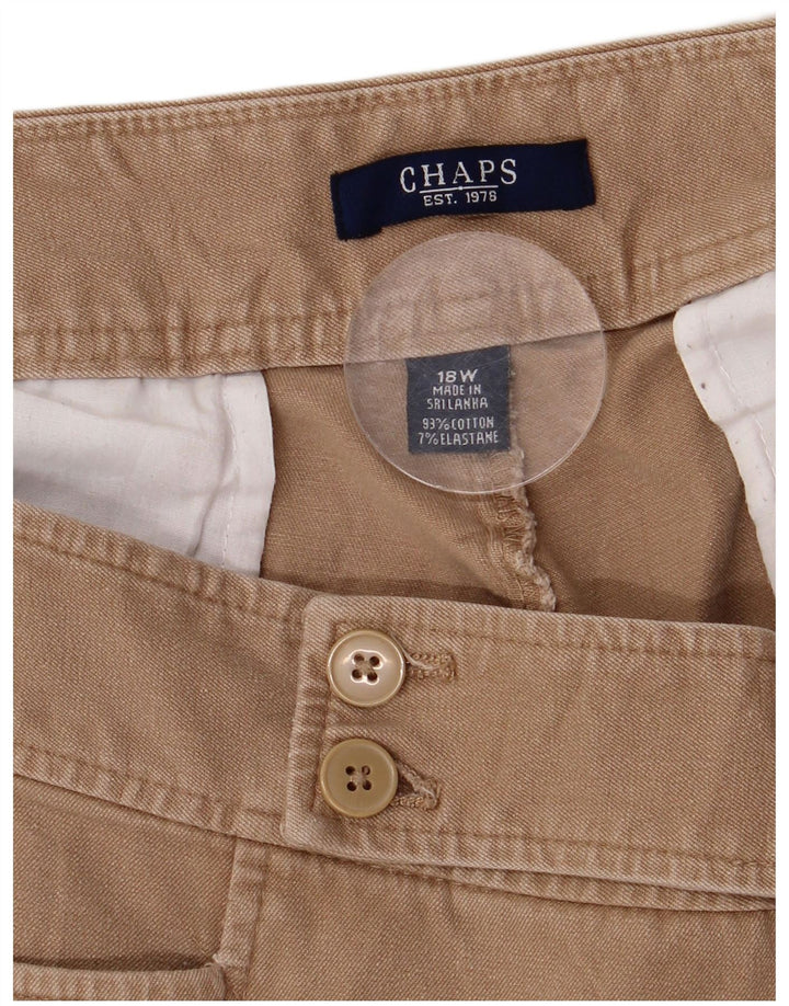 Chaps Γυναικείο παντελόνι Capri US 18 2XL W38 L20 Μπεζ βαμβακερό