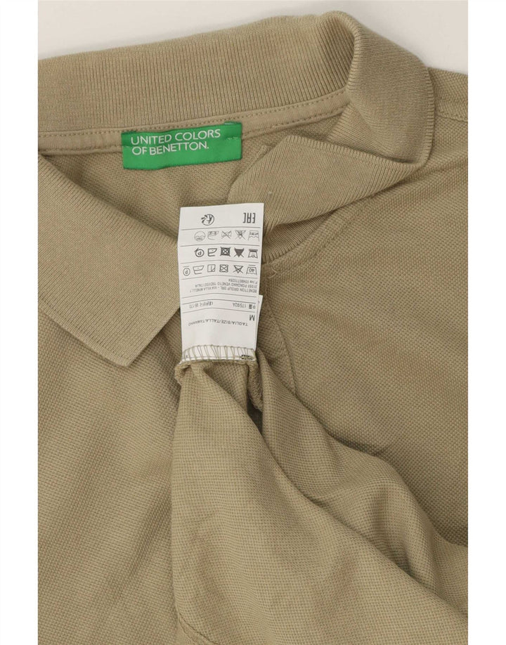 Ανδρικό πουκάμισο πόλο Benetton από μεσαίο χακί βαμβάκι