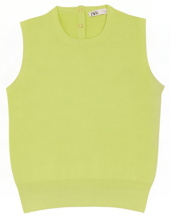 Zara Γυναικείο γιλέκο UK 8 Small Green Viscose