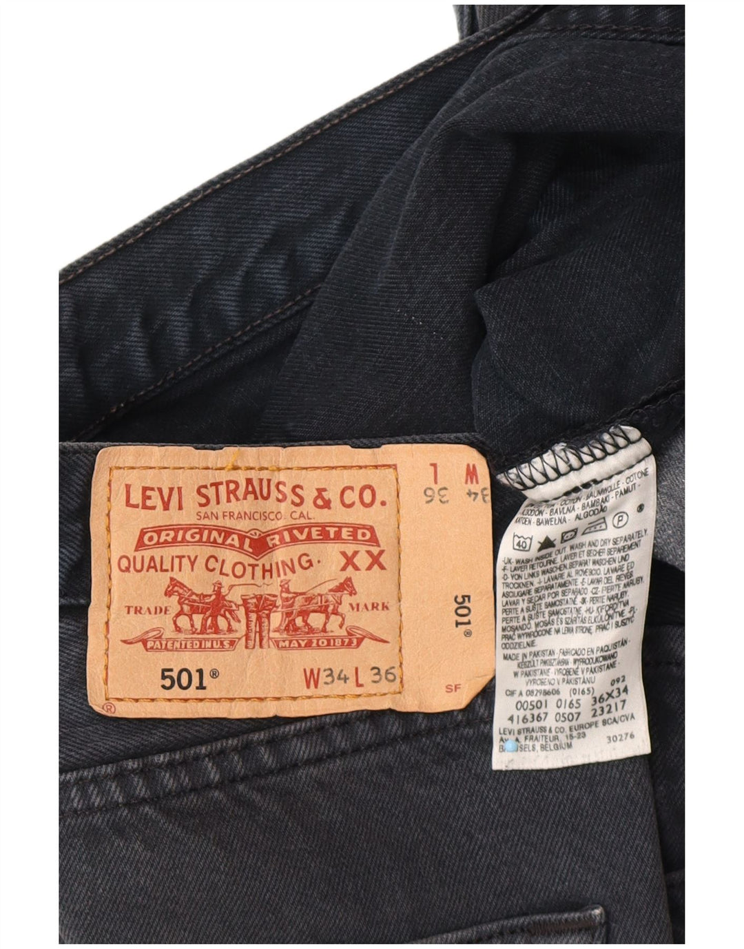 Ανδρικό τζιν σορτς LEVI'S 501 W34 μεγάλο μπλε βαμβακερό