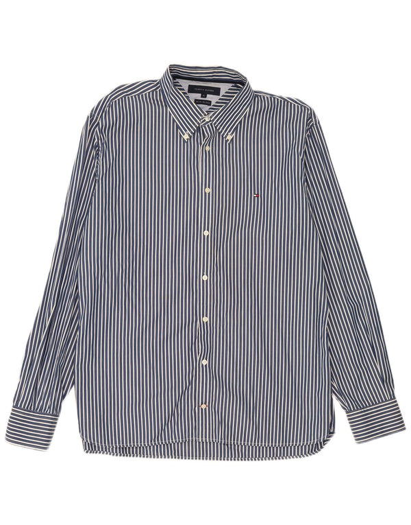 Tommy Hilfiger Ανδρικό πουκάμισο XL Navy Blue Pinstripe Cotton