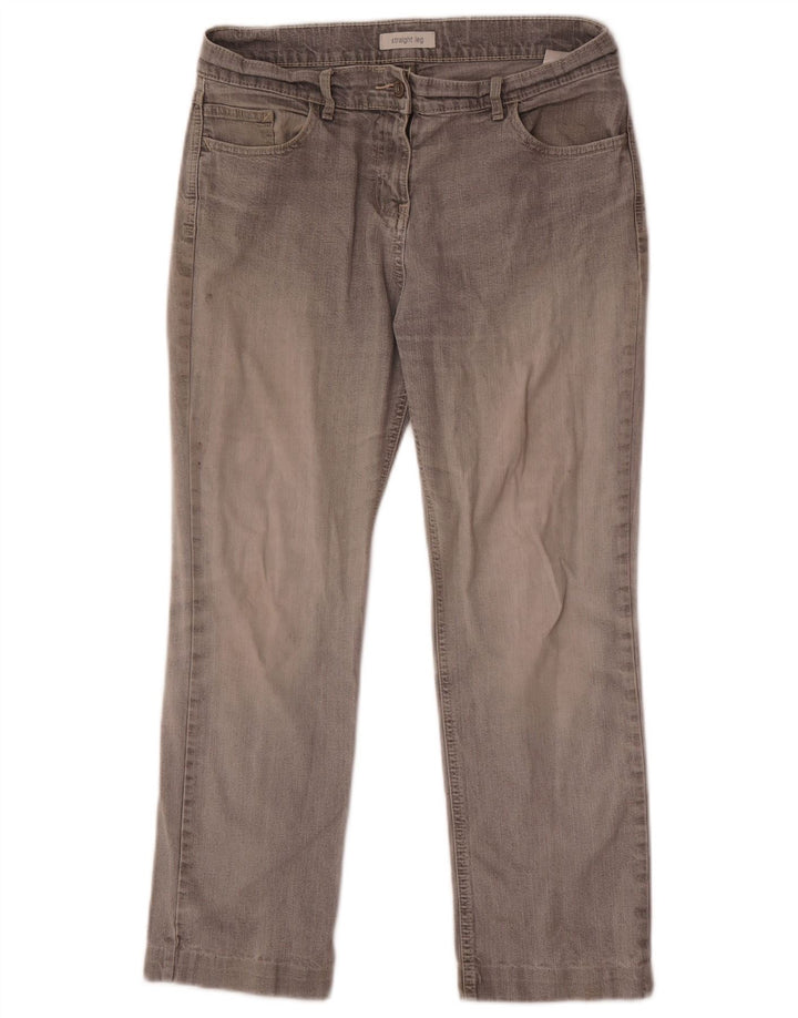 Marks & Spencer Γυναικεία Straight Jeans UK 12 Medium W30 L26 Grey Cotton