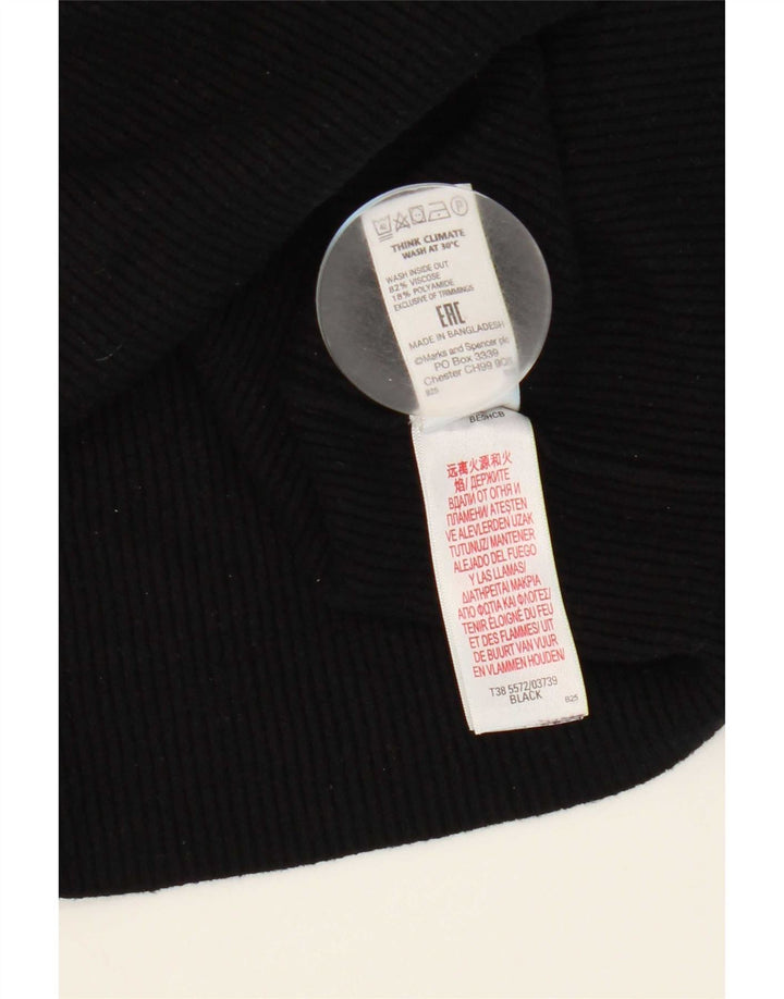Marks & Spencer Γυναικείο Crop Roll Neck Jumper πουλόβερ UK 12 μεσαίο μαύρο