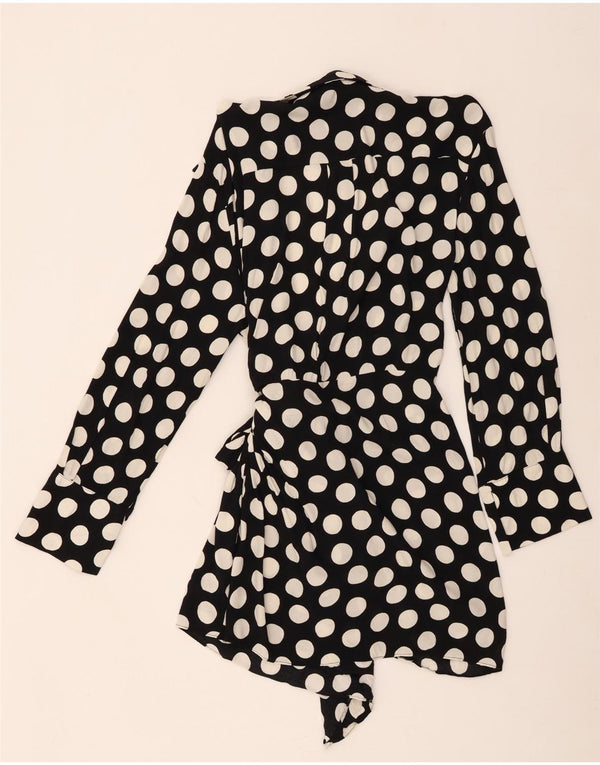 Γυναικείο μακρυμάνικο φόρεμα Zara UK 18 XL μαύρη πουά βισκόζη