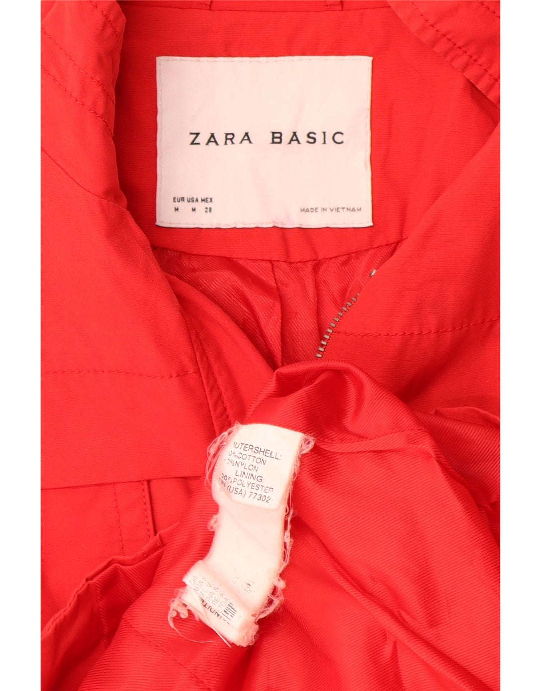 Zara Γυναικείο Στρατιωτικό Μπουφάν UK 12 μεσαίο κόκκινο βαμβακερό