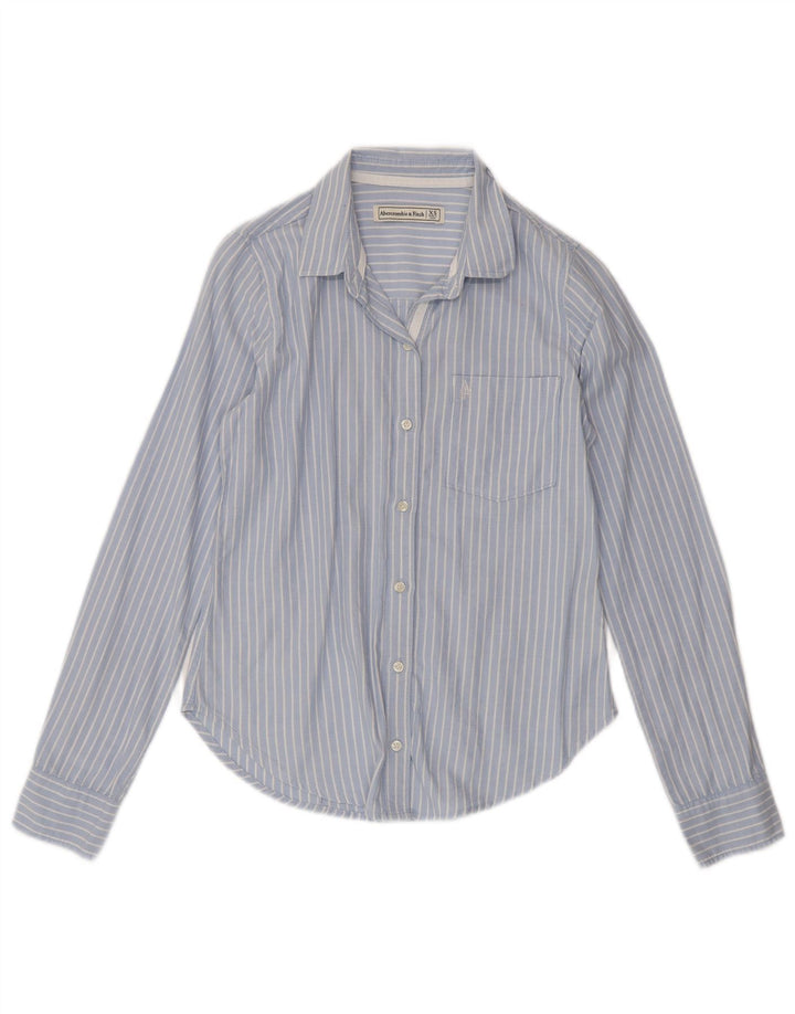 ABERCROMBIE & FITCH Γυναικείο πουκάμισο UK 6 XS Μπλε ριγέ βαμβακερό