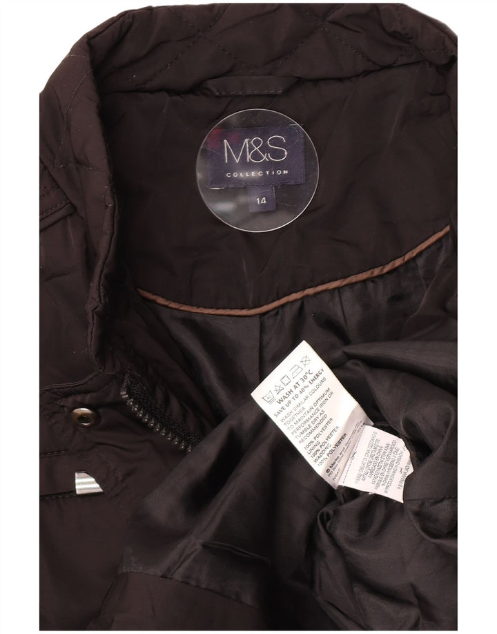 Marks & Spencer Γυναικείο Καπιτονέ μπουφάν UK 14 μεγάλο μαύρο πολυεστέρα