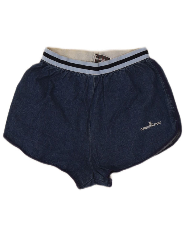 Cerruti 1881 Γυναικείο τζιν σορτς W26 Small Navy Blue Colorblock Βαμβακερό
