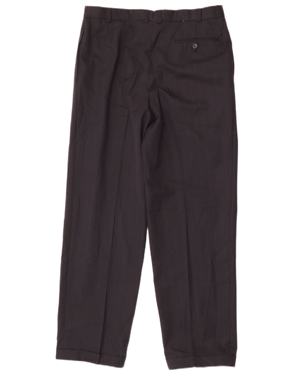Marks & Spencer Ανδρικό παντελόνι με καρφίτσα W36 L31 Navy Blue Polyester