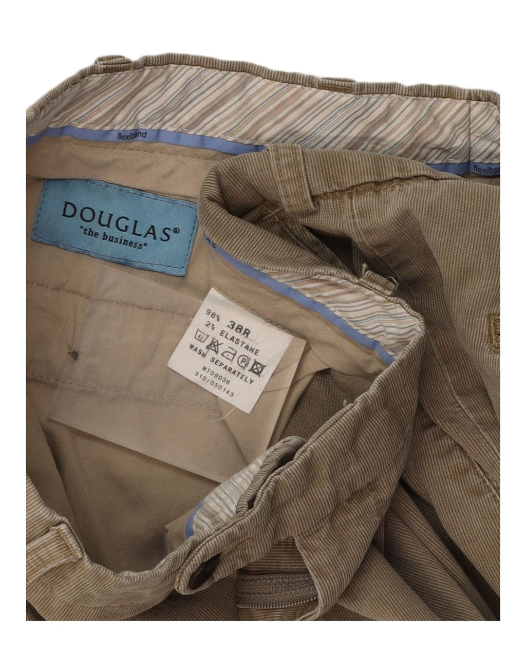 Ανδρικό ίσιο κοτλέ παντελόνι DOUGLAS W38 L31 Μπεζ βαμβακερό