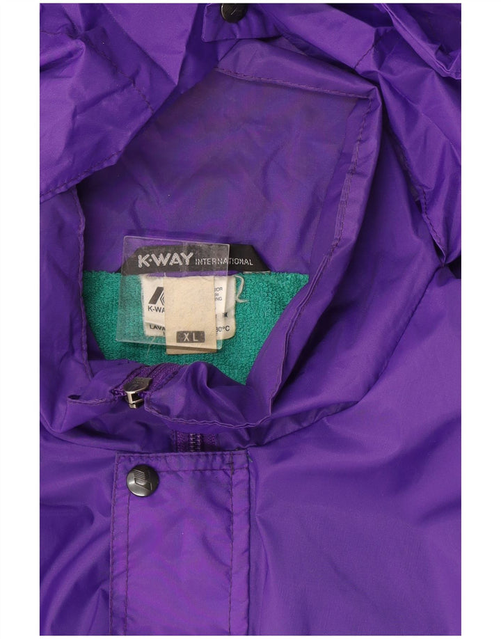 K-WAY Ανδρικό μπουφάν βροχής με κουκούλα UK 42 XL Purple Polyamide