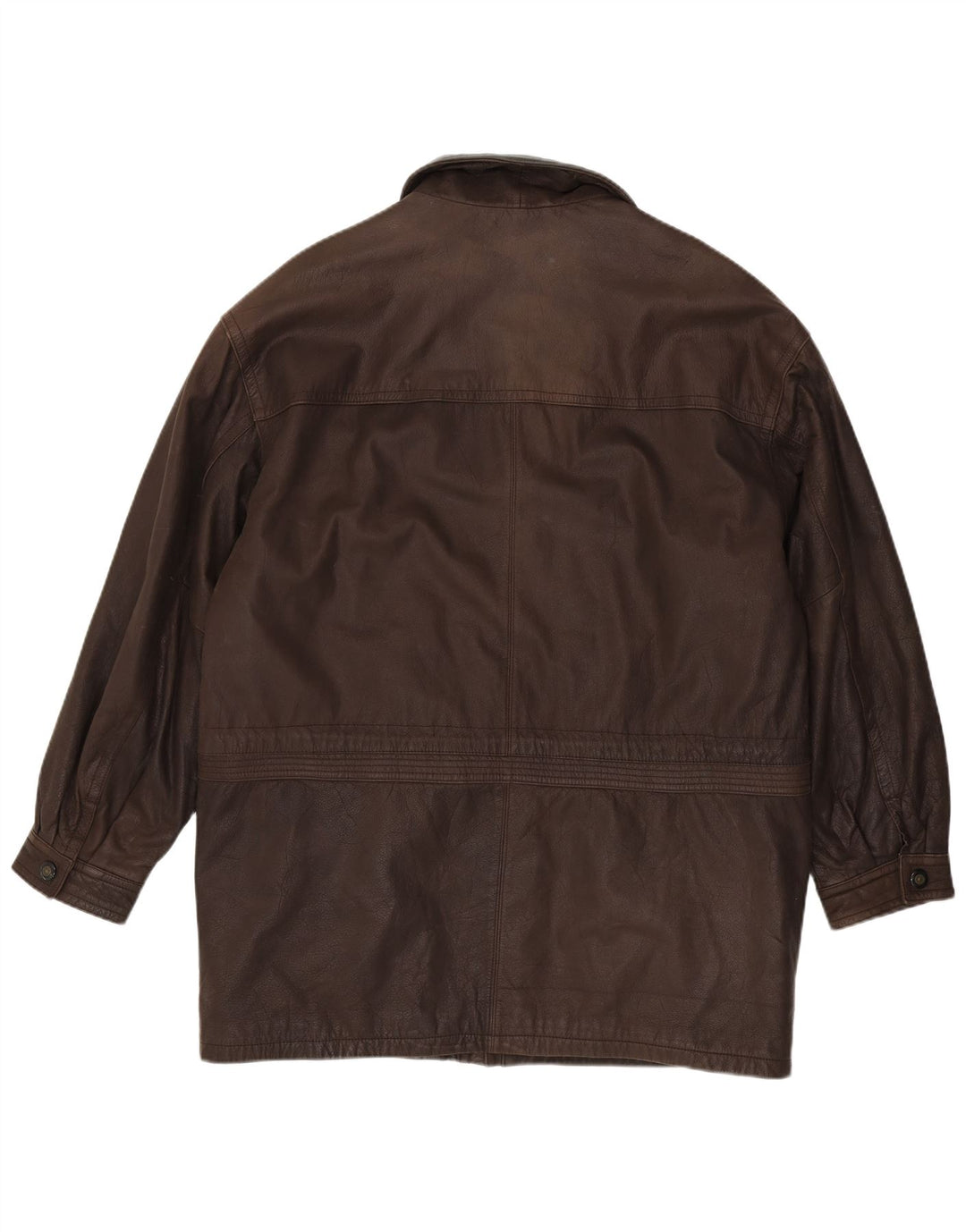 JOHN B Ανδρικό Δερμάτινο Μπουφάν UK 46 3XL Καφέ Δερμάτινο