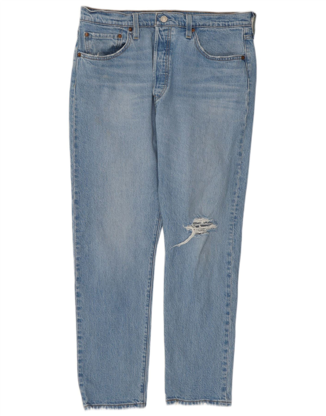 Levi's Womens 501 Distressed Straight Jeans W32 L28 Μπλε βαμβακερό
