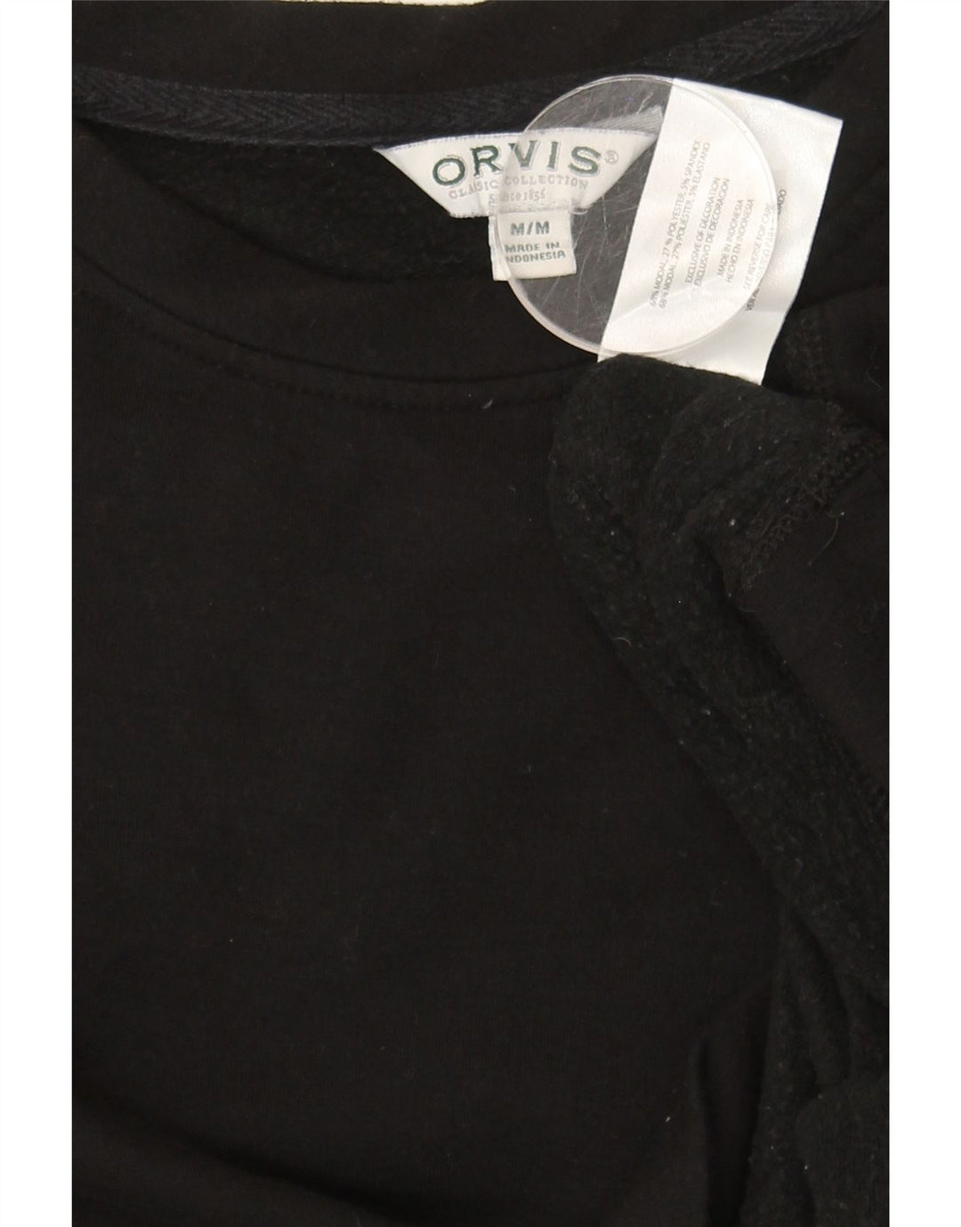 ORVIS Womens Sweatshirt Jumper UK 14 Medium Black Modal