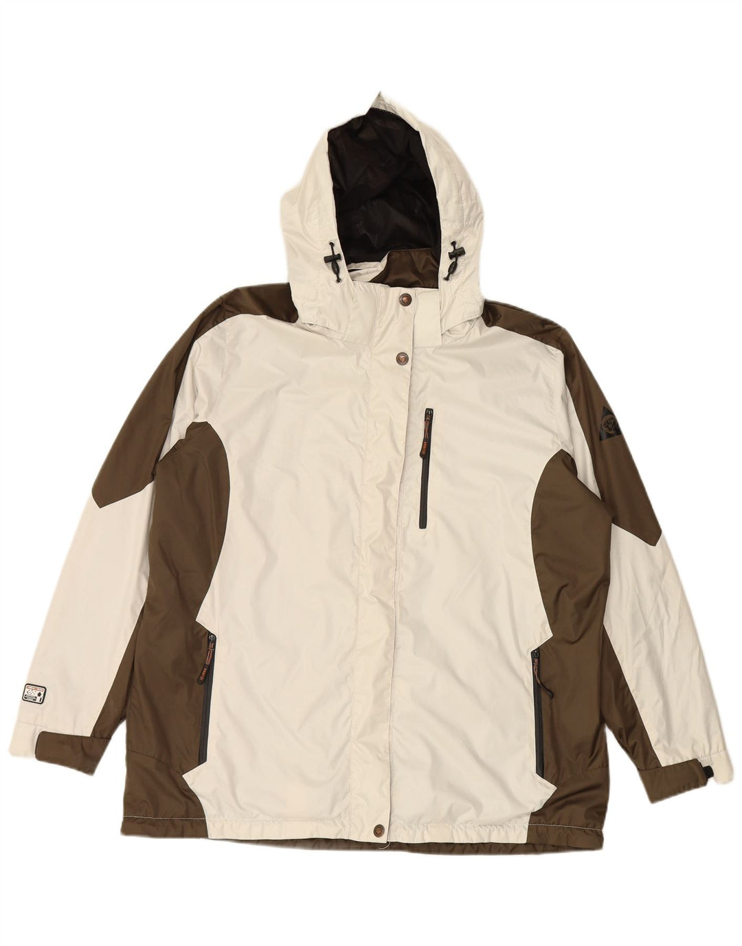 IGUANA Γυναικείο μπουφάν με κουκούλα αντιανεμικό EU 46 XL Λευκό Colourblock